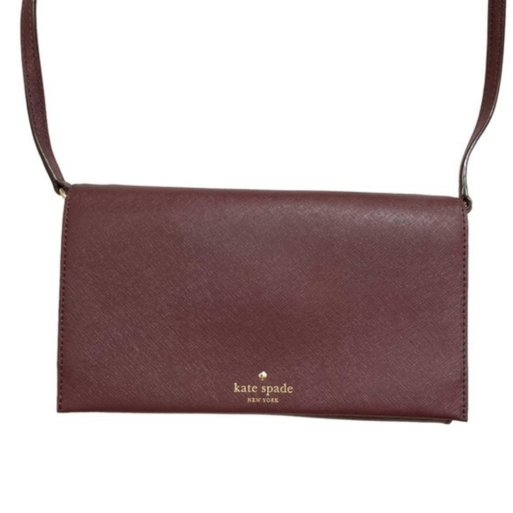 Kate spade burgandy saffiano leather crosspost bag